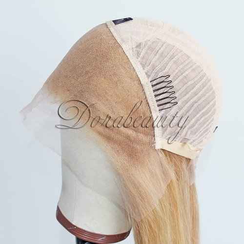 Dorabeauty #27 Honey Blonde Lace Front Wigs 150% Density Brazilian Virgin Human Hair Pre Plucked 13X4 Glueless Lace Front Wigs For Black Women Straight 10 inch