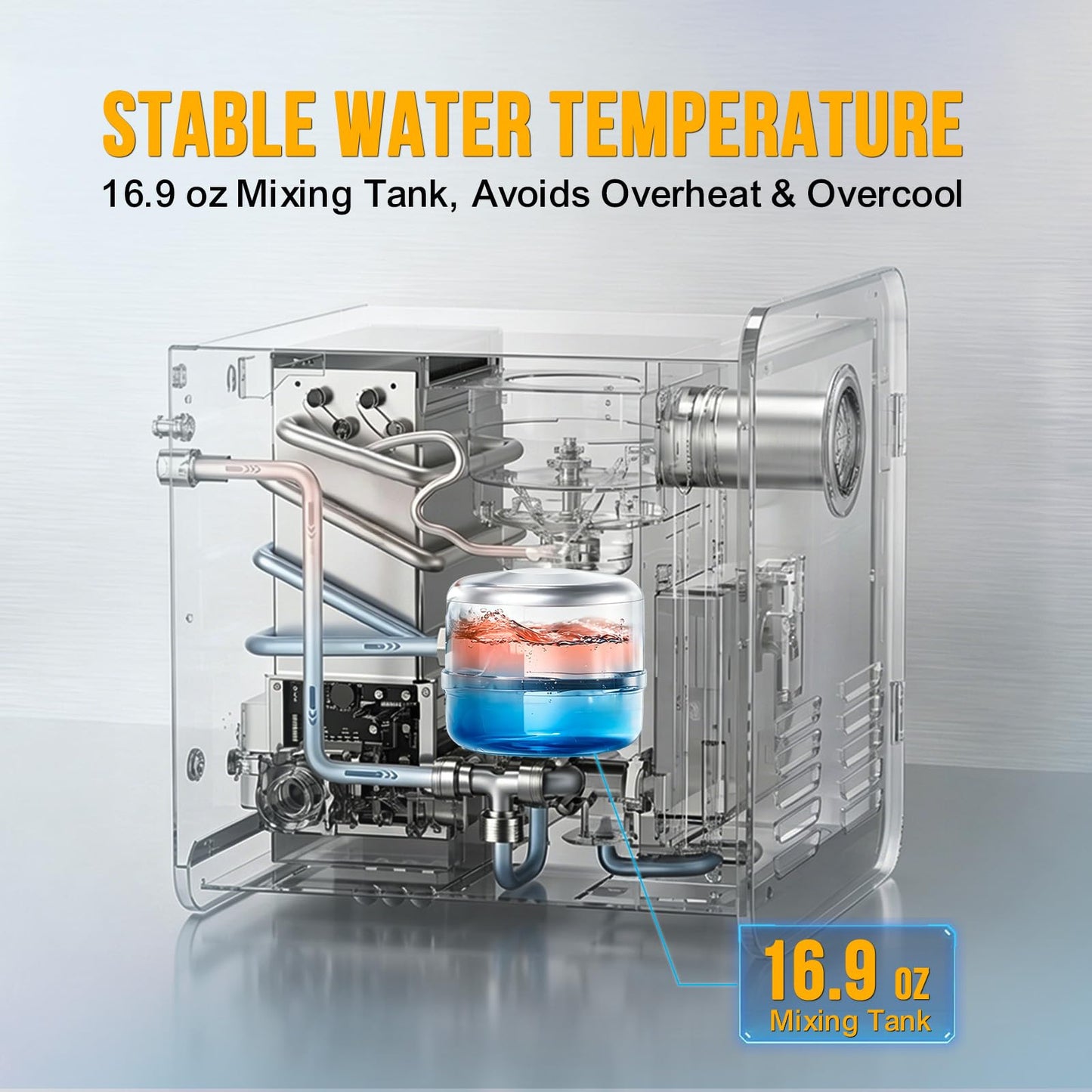 RV Tankless Water Heater - Endless Hot Water for Camping & High Altitude, 12V DC Propane Gas, High Altitude Ready (9,800ft), CSA Certified with Digital Display for Travel Trailers Pearl White