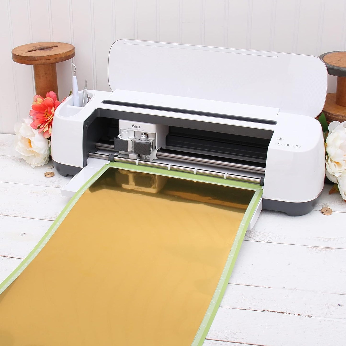 Threadart Metallic Brown Heat Transfer Vinyl Film | Custom Cut Roll 20" Wide by The Yard | Compatible with Venture Explore and Maker, Silhouette Cameo, & Large Format Cutters