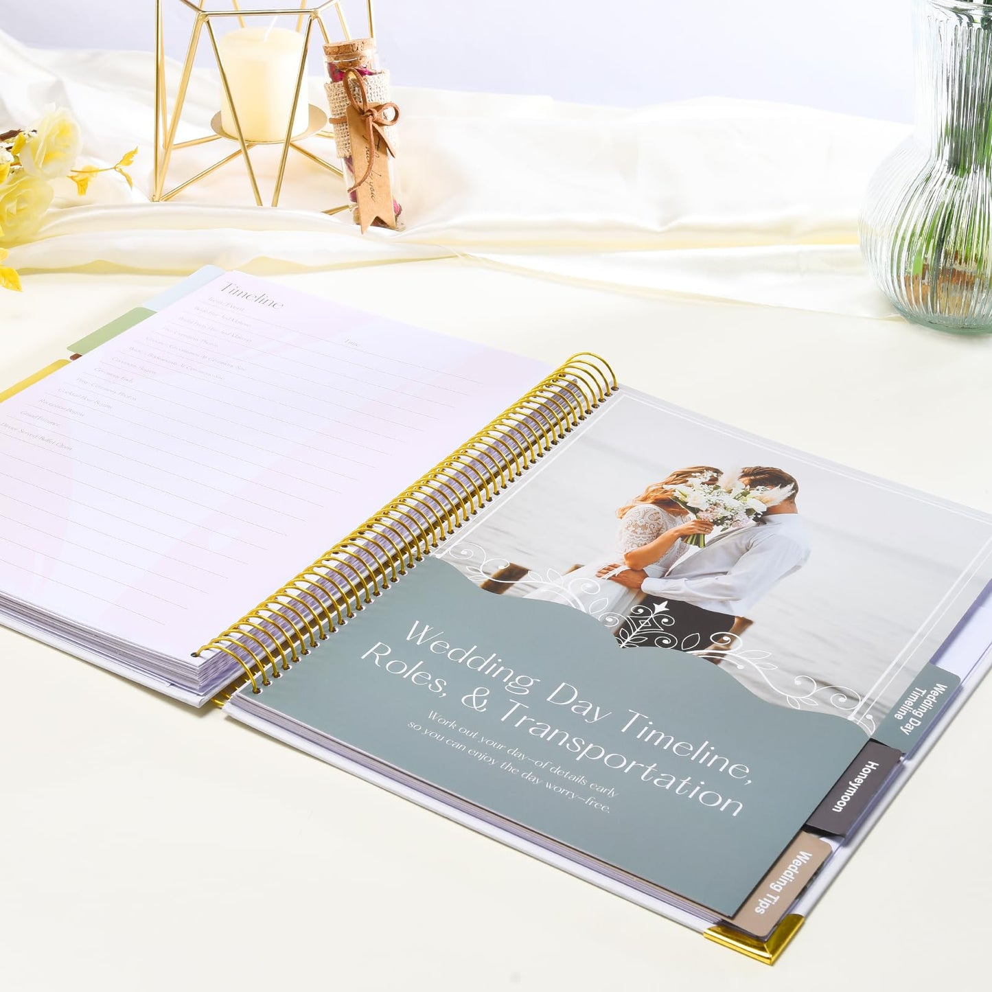 Wedding Planner Book and Organizer-176 Pages Bridal Wedding Planning Book with Sticker Checklists and Calendars for Bride To Be, Unique Engagement Gifts for Newly Engaged Couples
