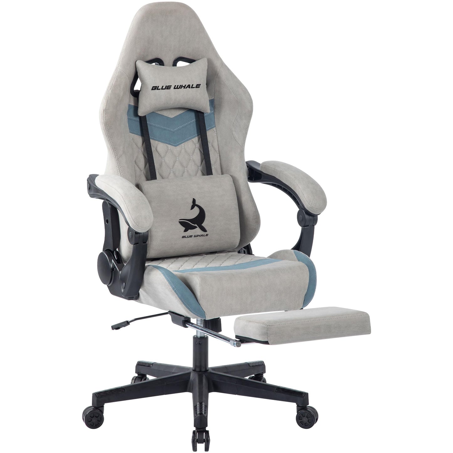 Blue Whale Gaming Chair for Adult 350lbs Computer Chair with Adjustable Lumbar Support Headrest and Footrest Large Size Reclining Gaming Chair Big and Tall Linkage Armrest