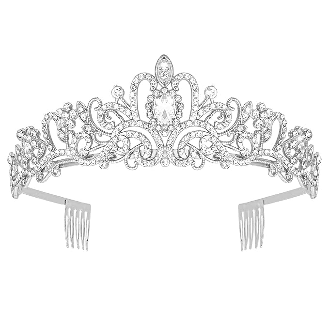 Araluky Crystal Tiara Crown Headband Princess Elegant Tiara with Combs for Women Young Ladies Bridal Wedding Prom Birthday...