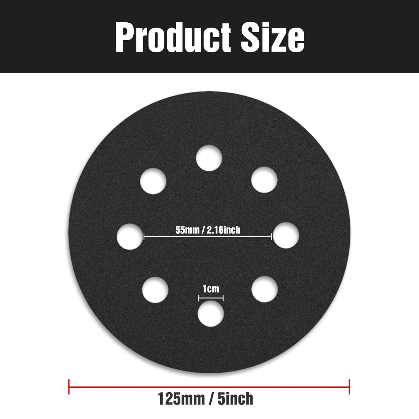 100 Pcs 5 inch Wet Dry Sanding Discs Grit 240 Hook and Loop 8 Hole Silicon Carbide Orbital Sander Sandpaper