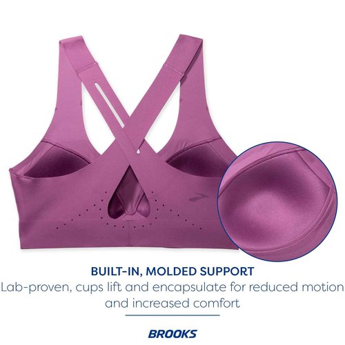 Brooks Women's Crossback 2.0 Sports Bra for Running, Workouts & Sports - Washed Plum - 36 A/B
