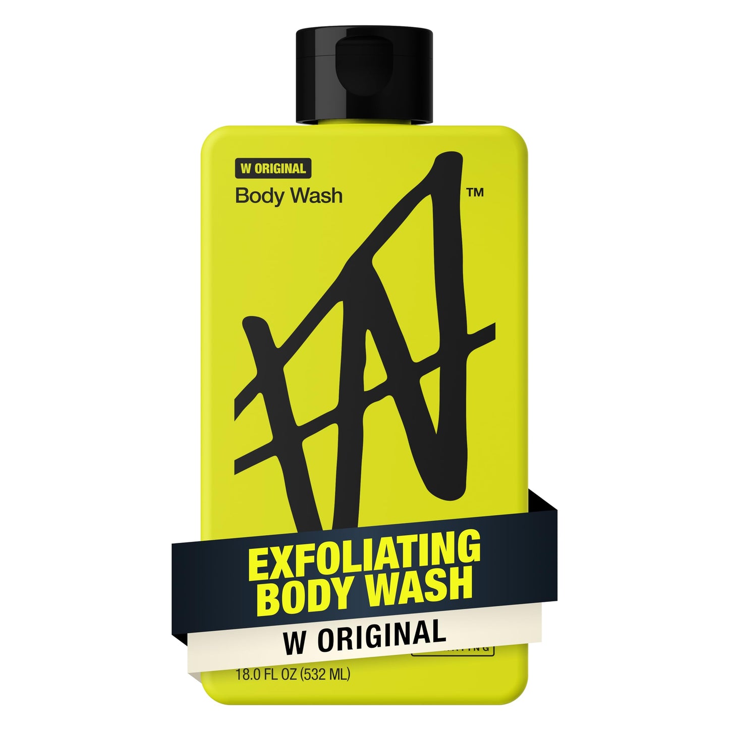 W By Jake Paul Exfoliating Body Wash for Men, Vitamin-Infused, Hydrating Shower Gel, Original, 18 fl oz