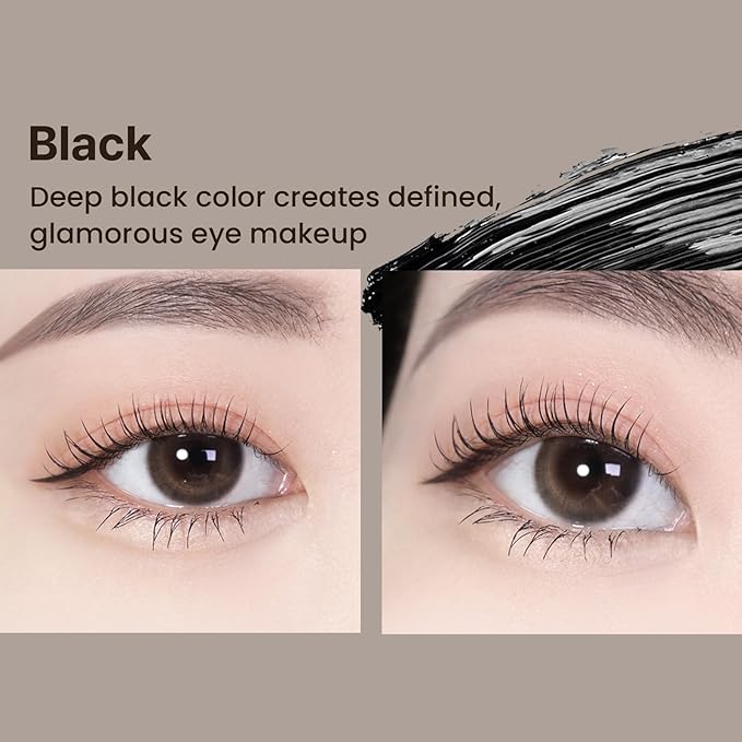 HEIMISH Dailism Smudge Stop Mascara 0.32oz/9g - Curling & Lengthening, Long-lasting, Waterproof, Smudge-proof, Non-Clumping, Washable Cleansing Korean Mascara - Black Curling