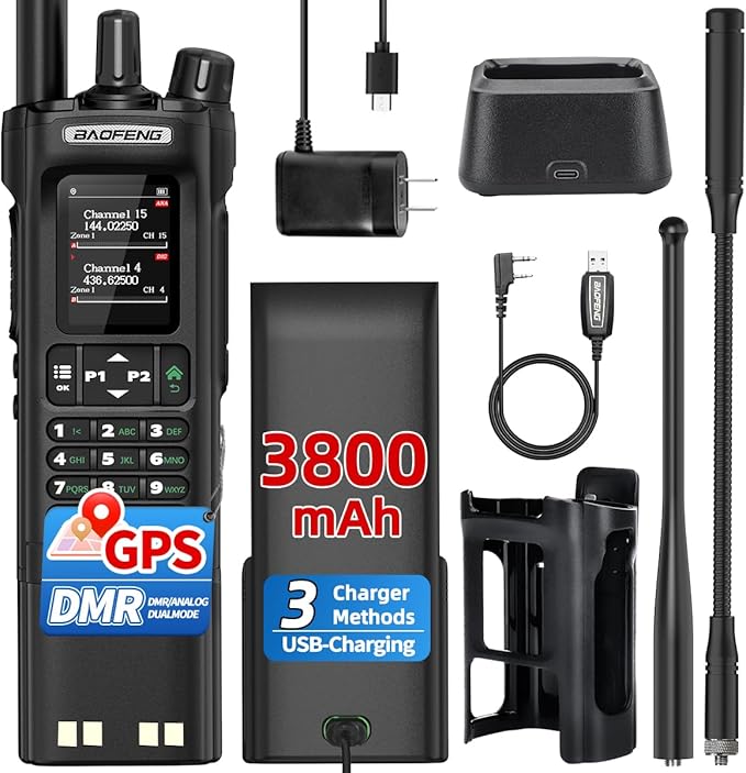 BAOFENG Radio DM32 DMR Radio10W Long Range Ham Radio Handheld 3800mAh Rechargeable Walkie Talkies NOAA Weather Radio DM-32...