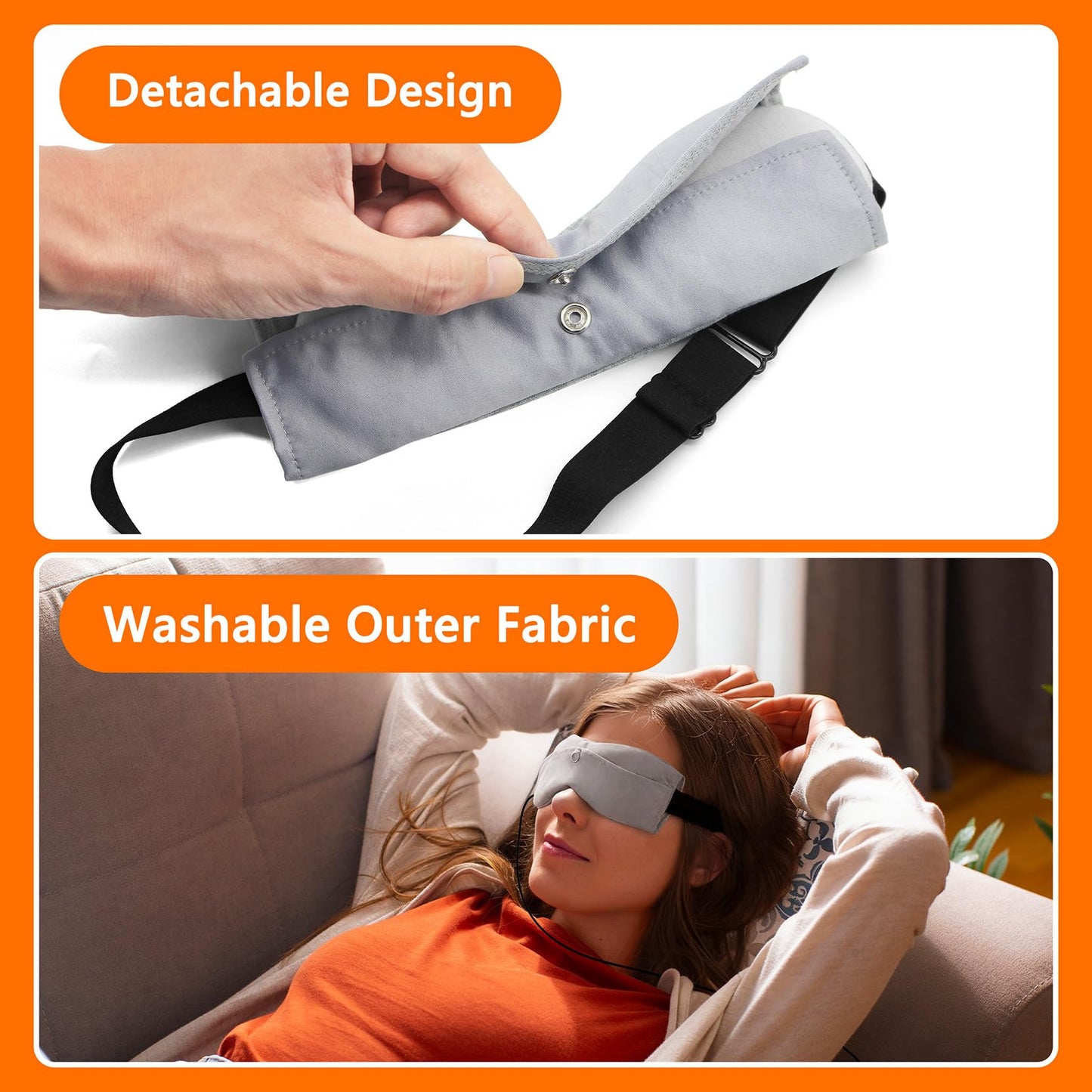 Heated Eye Mask – Warm Compress for Dry Eyes, USB Electric Heating Pad for Stye & Chalazion Eye Treatment, Eye Sleep Mask for Dark Circles and Puffiness Relief (Gray)