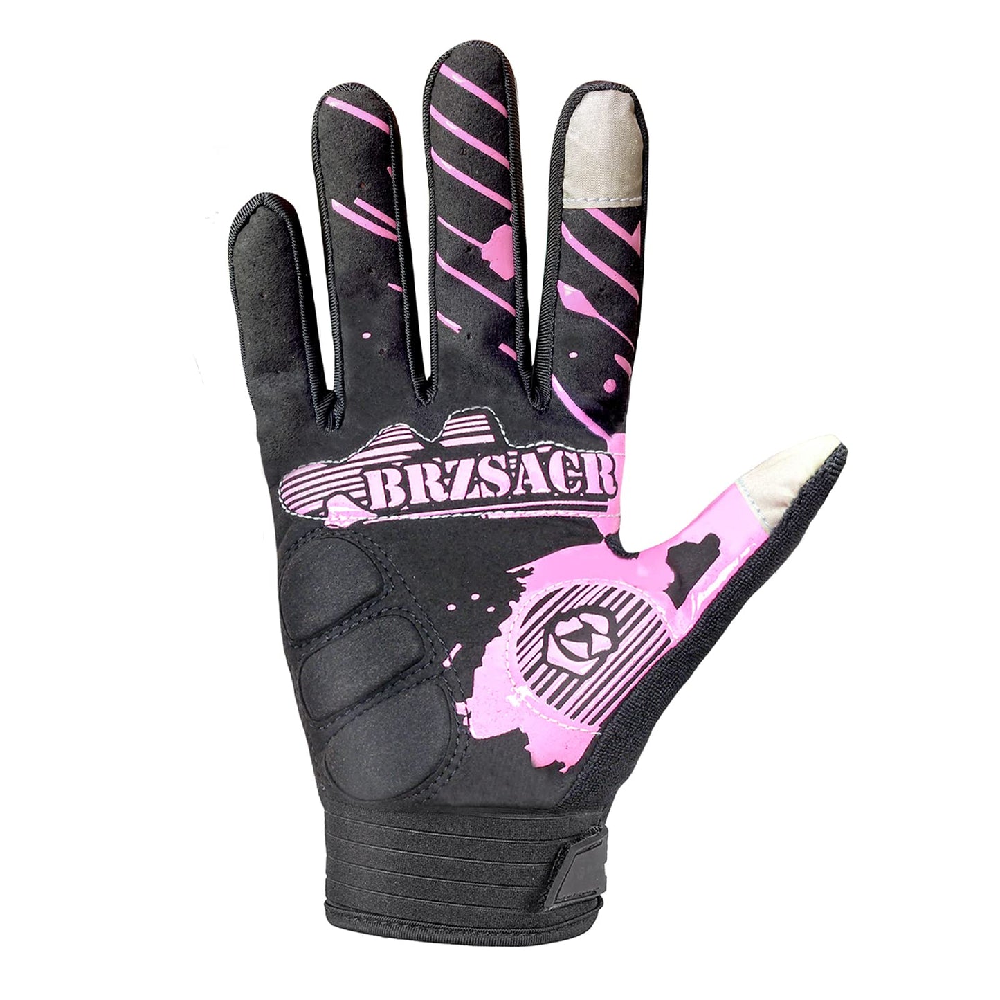 BRZSACR Skeleton Cycling Gloves Motorcycles Gloves Off-Road Vehicle MTB, Bicycle Gloves Shock Absorption Non-Slip Touch Screen Design,for Various Outdoor Sports. (S, Pink)
