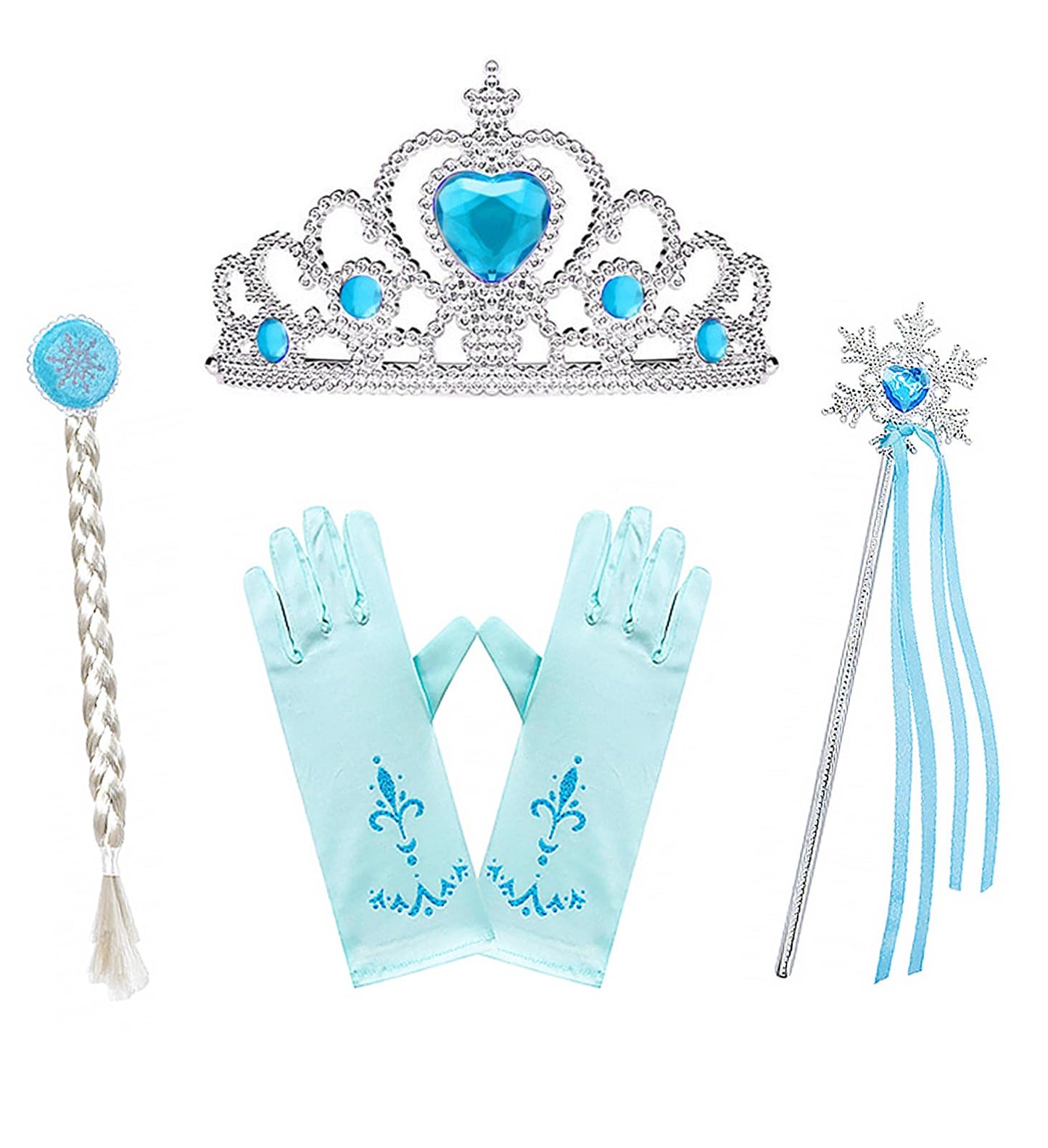 Esvaiy Girls Princess Elsa Dress Costume - Luxury Sequin Halloween Birthday Party Dress Up Kids 3t 4t 5t 6t 7t 8t (5-6 Years, Blue)