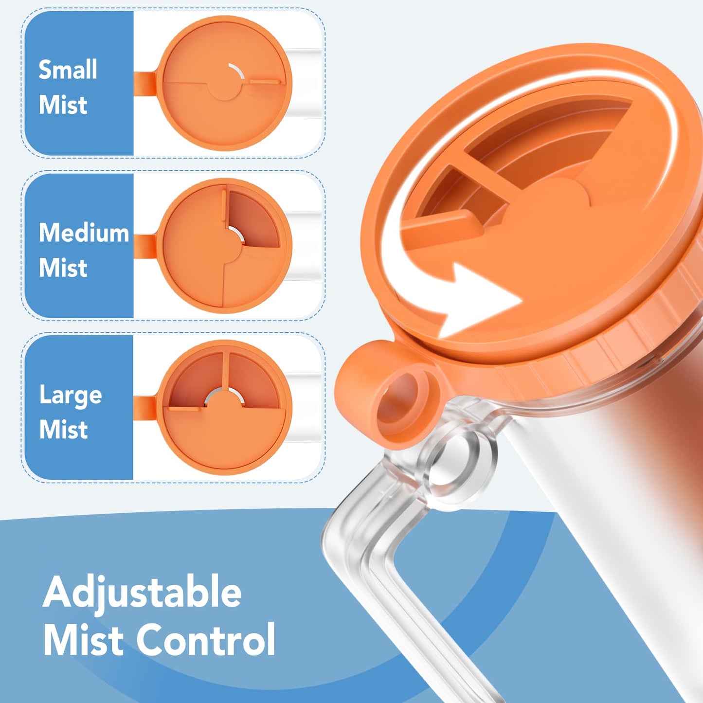 Portable Nebulizer Machine for Adults and Kids, Professional Handheld Inhaler Mist Breathing Compressor System Kit with Adjustable Cup, Adult and Kid Mask, Mouthpiece, Tubing for Home and Travel Use