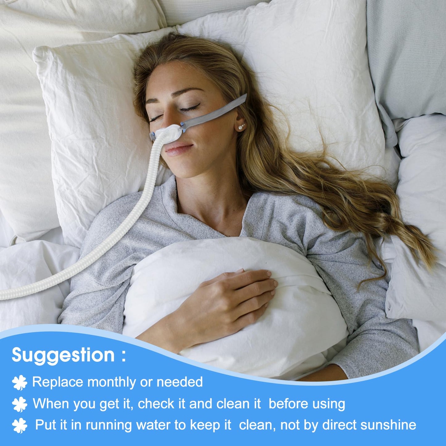 CPAP Replacement Kit for CPAP Users, M Size Nasal Pillow Cushion Kit for Airfit P10 (5 PCS)