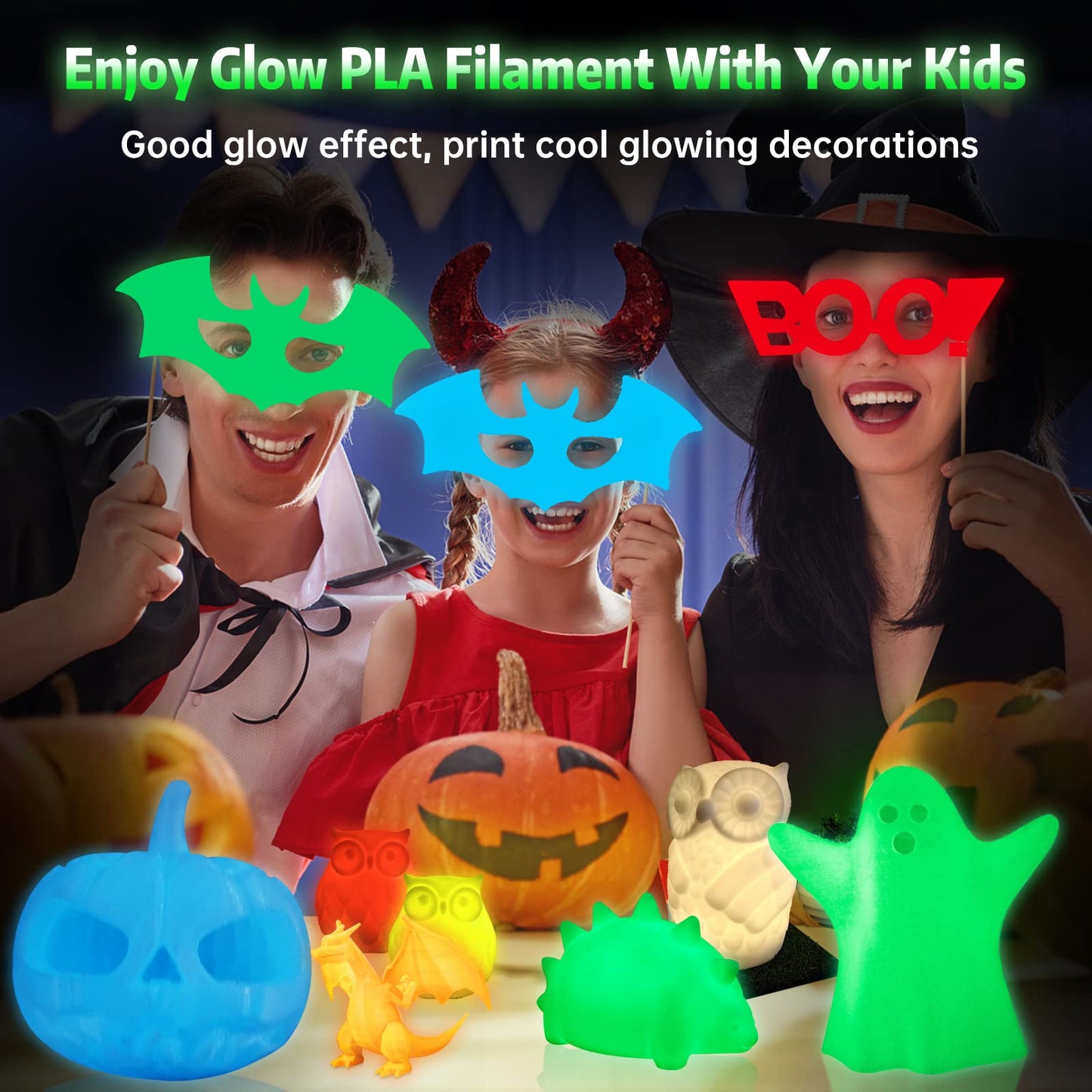 SUNLU Glow in The Dark PLA Filament, Neatly Wound Luminous PLA 3D Printer Filament 1.75mm Dimensional Accuracy +/- 0.02mm, Fit Most FDM 3D Printers, 1kg Spool (2.2lbs), (White PLA, Glow Green)