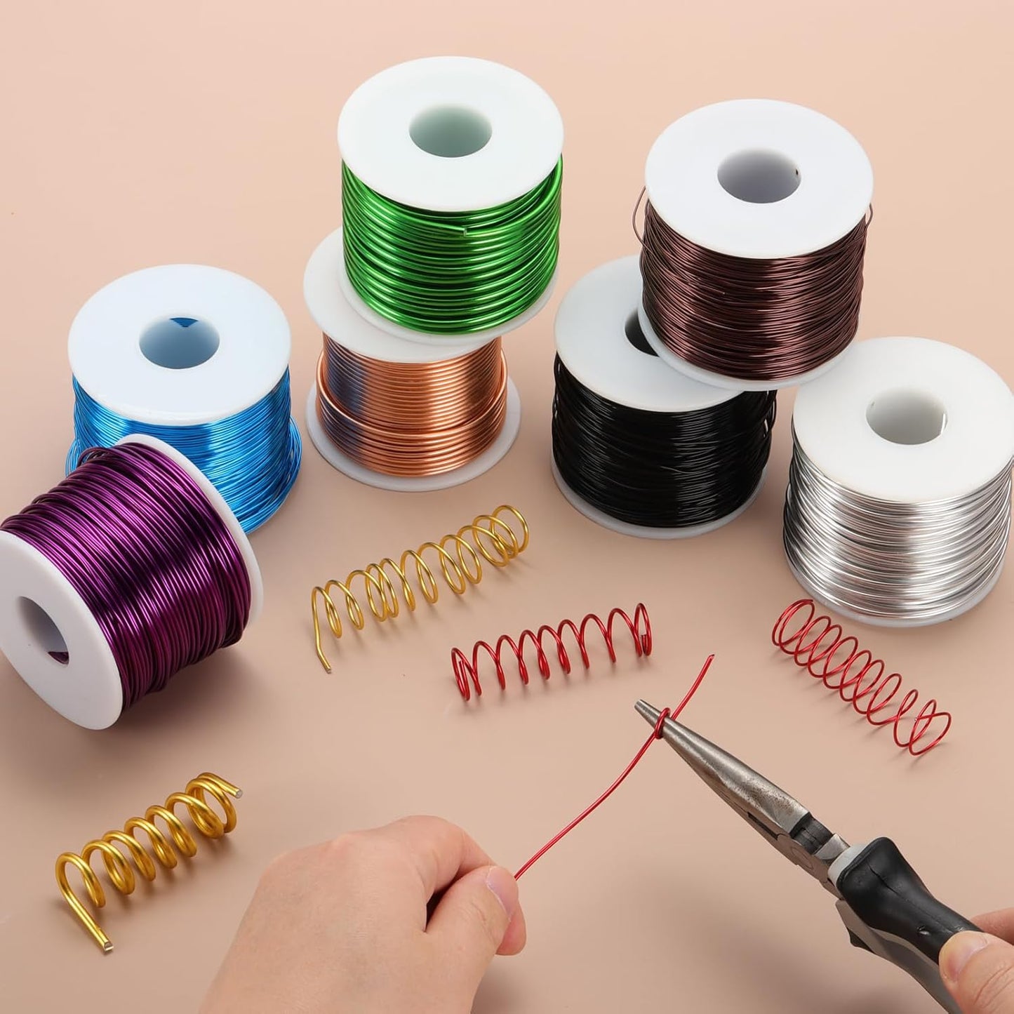 MECCANIXITY 18 Gauge Anodized Aluminum Craft Wire Bendable Bonsai Training Wire 492 Feet 1mm for Sculpting Crafts Wreath Floral Beading Jewelry Making, Copper Tone