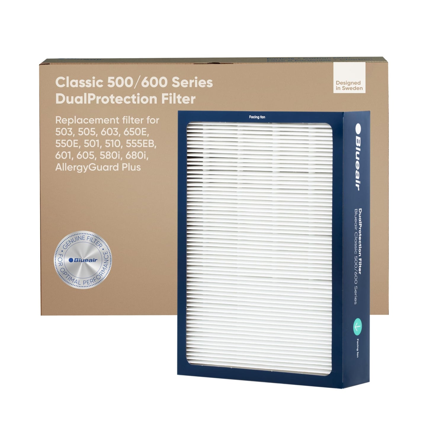 BLUEAIR Classic 500/600 Series Genuine Dual Protection Replacement Filter; fits Classic 580i, 680i, 501, 503, 505, 510, 550E, 555EB, 601, 605