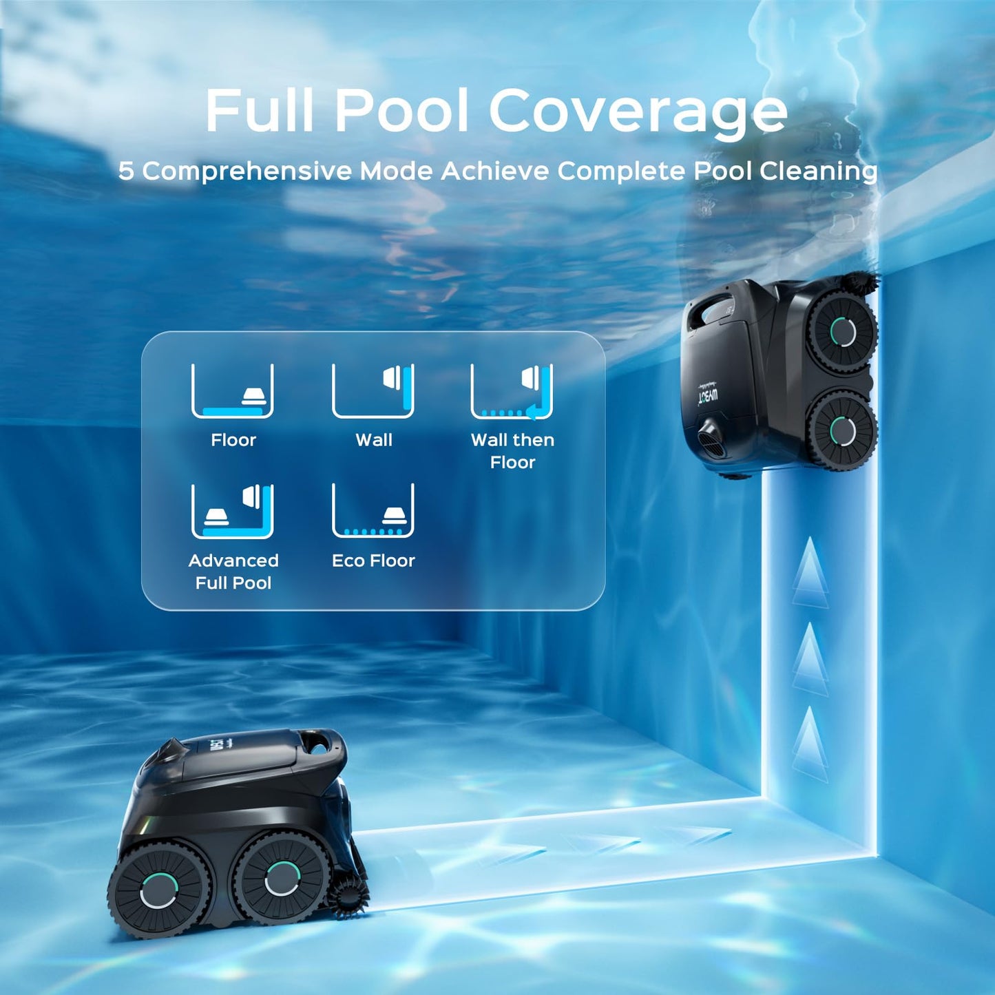 (2026 New) WYBOT B1 Robotic Pool Cleaner, Floor and Wall Cleaning, 120min Runtime Cordless Pool Vacuum for Inground & Above Ground Pools, Smart Navigation, Self-Parking, Black Green