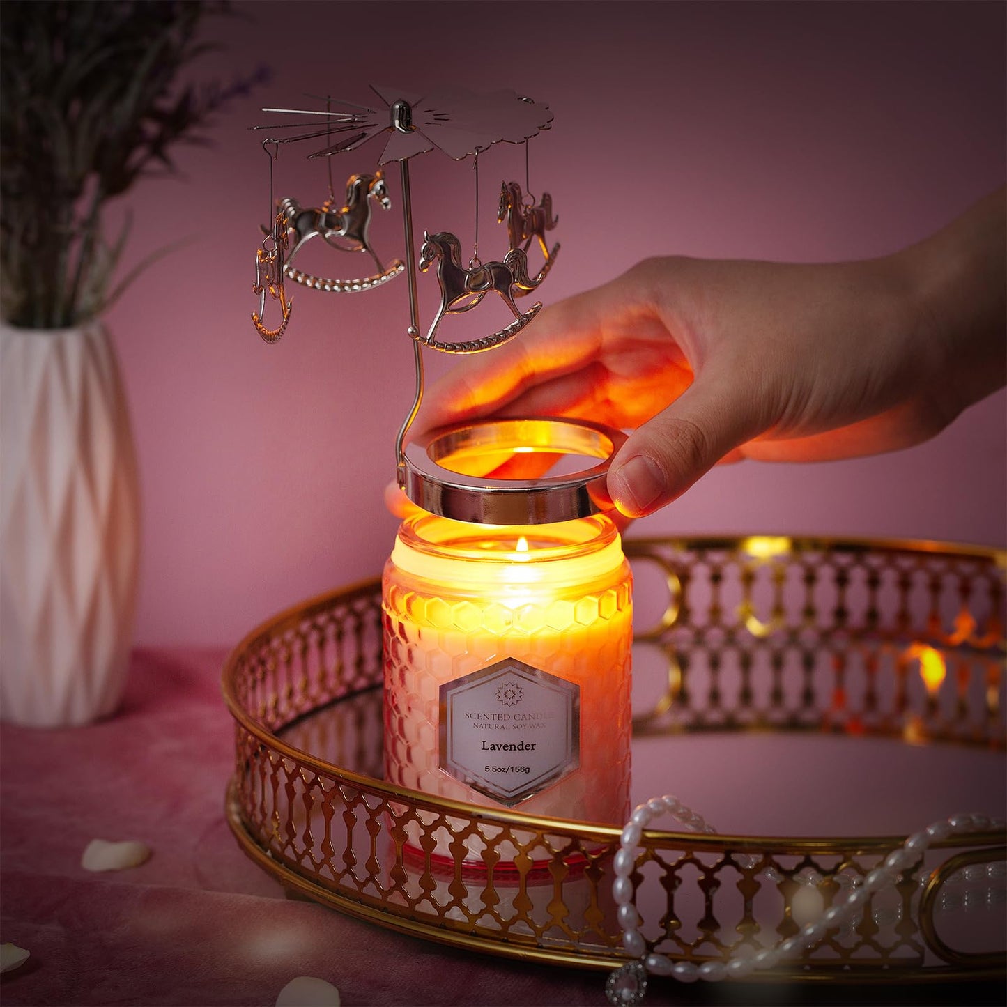 Gifts for Women, 5.5 oz * 2 Scented Candles, Birthday Gifts for Mom Daughter Sister Wife, Unique Gift for Women Rotatable Scented Candles Gift for Mother's Day，Anniversary