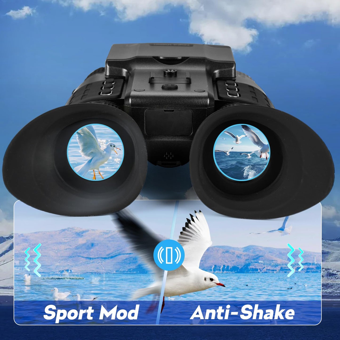 Head Mounted Night Vision Goggles with 2.4-inch Screen for Adults 2000FT - 4K Night Vision Binoculars, Infrared Goggles with 64GB Card with Flashlight 8X Digital Zoom Outdoor Exploration Camping Black