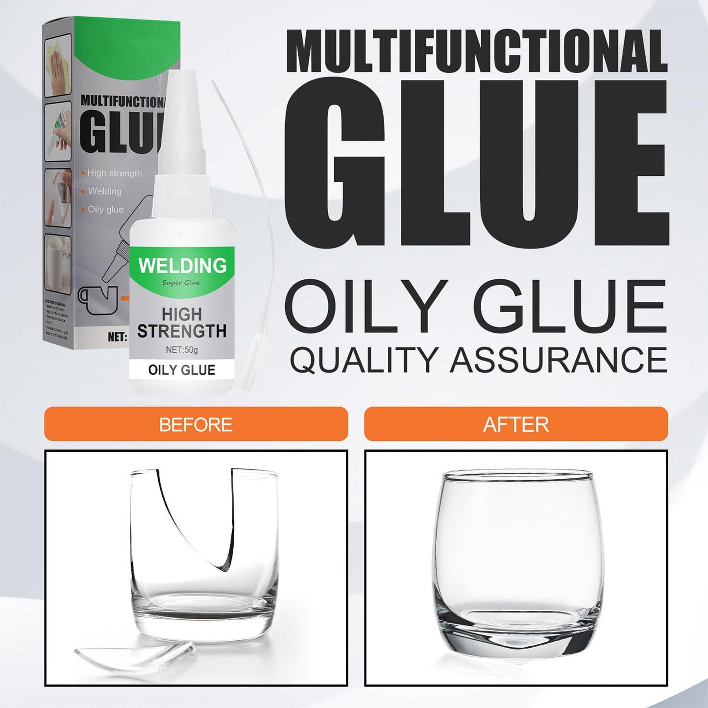 2Pack Welding High-Strength Oily Glue, Multifunctional Fast Repair Instant Bonding Welding Glue for Metal, Plastic, Wood, Ceramics, Leather, Glass,Super Glue All Purpose(2PCS)