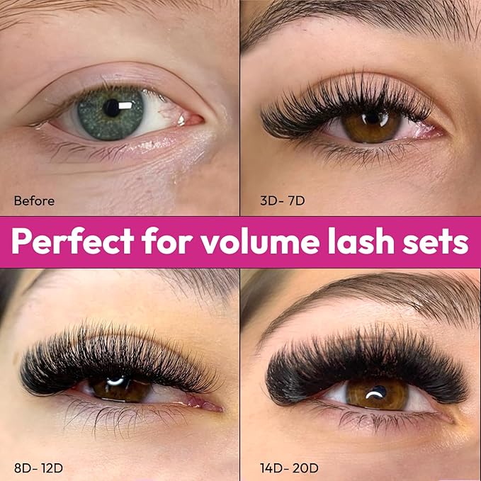 Eyesy Lash 500 Promade Fans - Volume Premade Lash Fans for Eyelash Extensions Pointy Base Handmade Loose Pre Made Eyelashes Middle Stem Soft and Lightweight (6D 0.07 D 14mm)