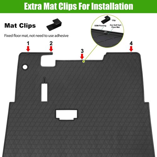 EZGO TXT Golf Cart Full Coverage Floor Liner Mat, fits EZGO TXT (1994+), Valor(1994+), Express S4(2012-2020), Cushman Workhorse, EX1(2020),Durable Anti-Slip Rubber, Black Trim/Red Trim