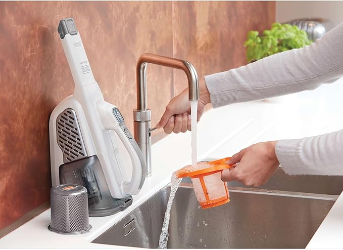 BLACK+DECKER Dustbuster Handheld Vacuum, Cordless, AdvancedClean+, White (HHVK320J10)