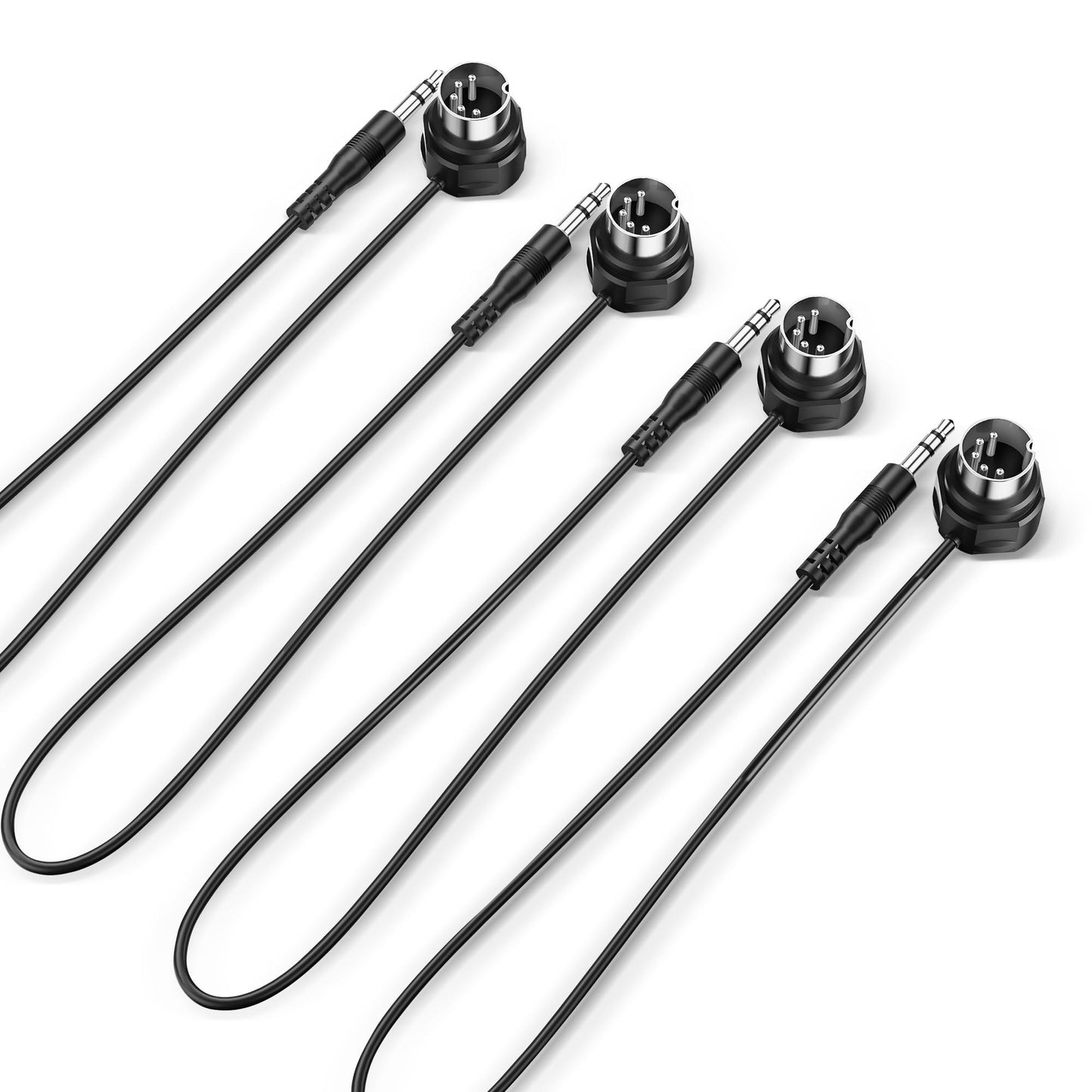 CME TRS MIDI Cable 4-Pack - Straight TRS Type A (3.5mm - 1/8   ) to Angled 5-pin DIN, 1FT / 30CM - Perfect for Compact Spaces an
