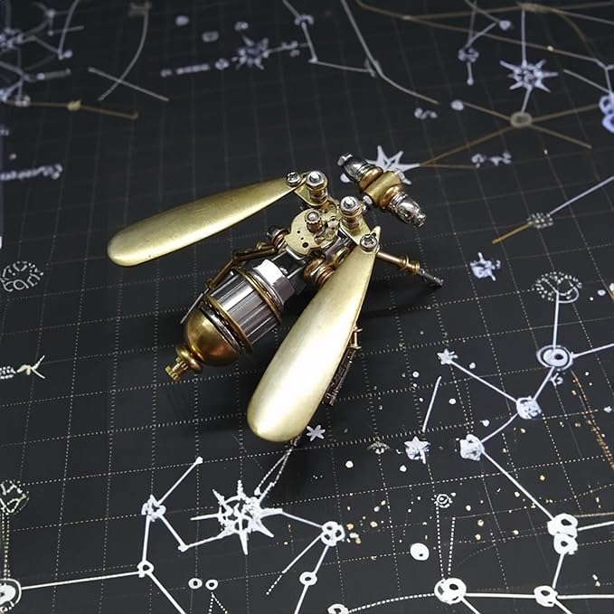 3D Steampunk Metal Fruit Fly Model Kit – DIY Mechanical Brass Insect Puzzle for Adults, Retro Collectible Assembly Craft, Unique Home Office Decoration Gift (Fruit Fly)