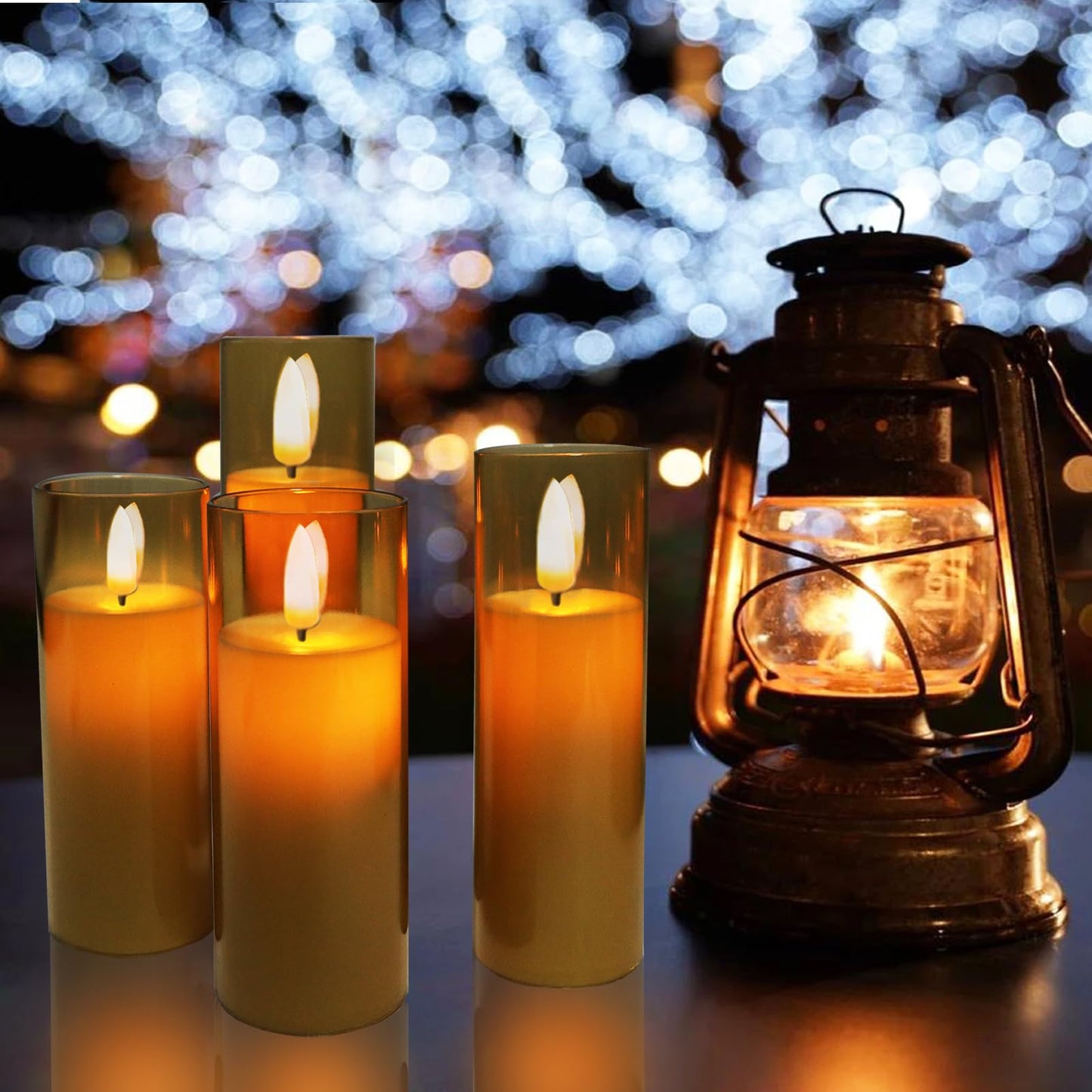 Sudifor Amber Flickering Flameless Candles, 9 Pack Battery Operated Candles with Flickering Flame, Led Pillar Candles with 2 Remote and Timer for Party/Hotel/Wedding/Birthday/Home Decoration