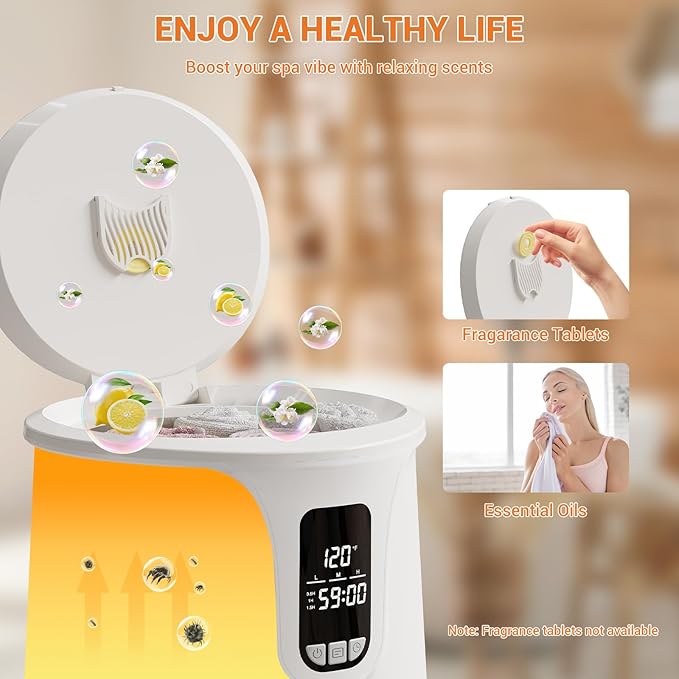 Senfot 20L Towel Warmer for Bathroom with Timer Function, Temperature Adjustable, LED Display, Auto Shut Off, Even Heated Hot Towel Warmer for Towels, Bathrobe (Flip-Top
