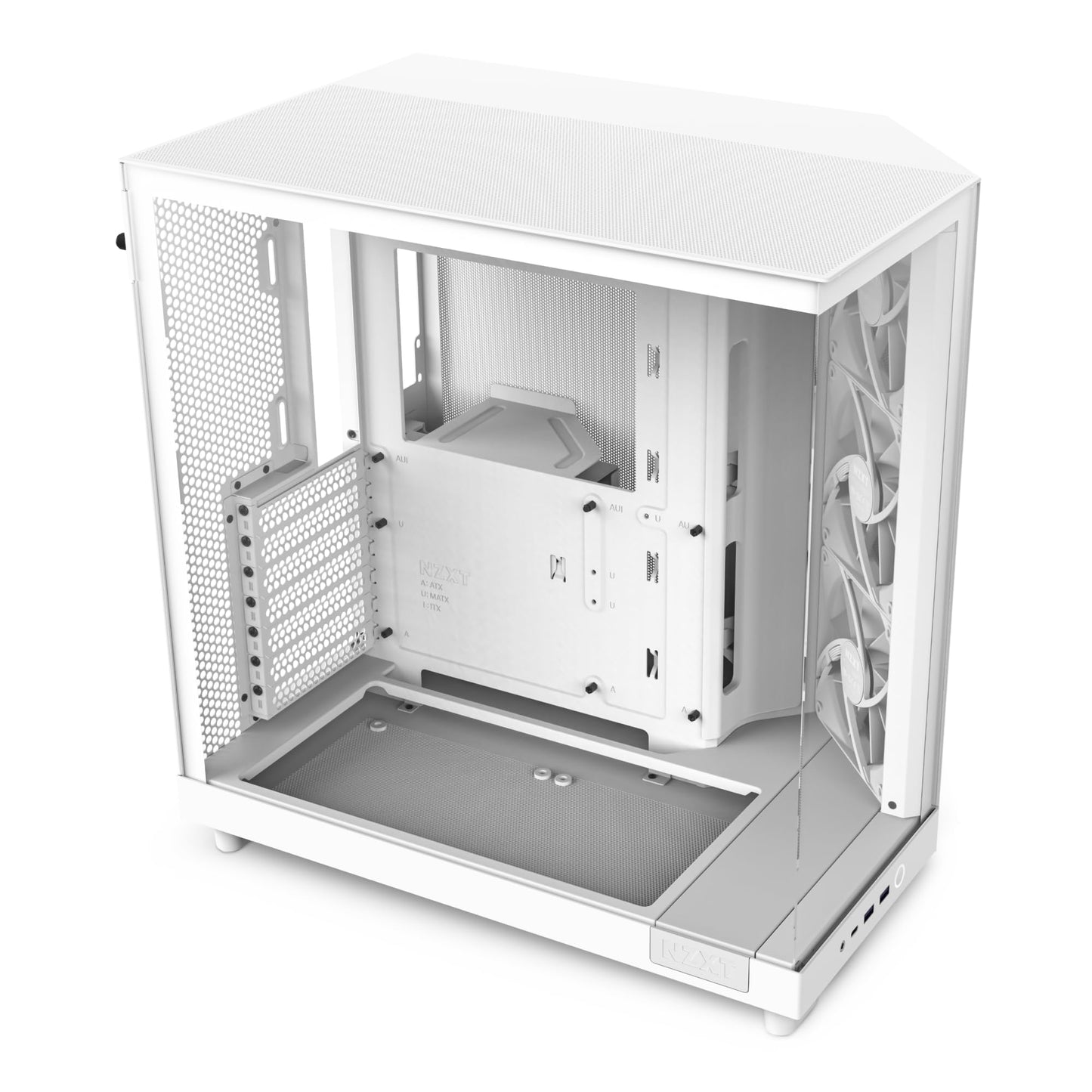 Nzxt H6 Flow | Cc-H61Fw-01 | Compact Dual-Chamber Mid-Tower Airflow Case | Panoramic Glass Panels | High-Performance Airflow Pan