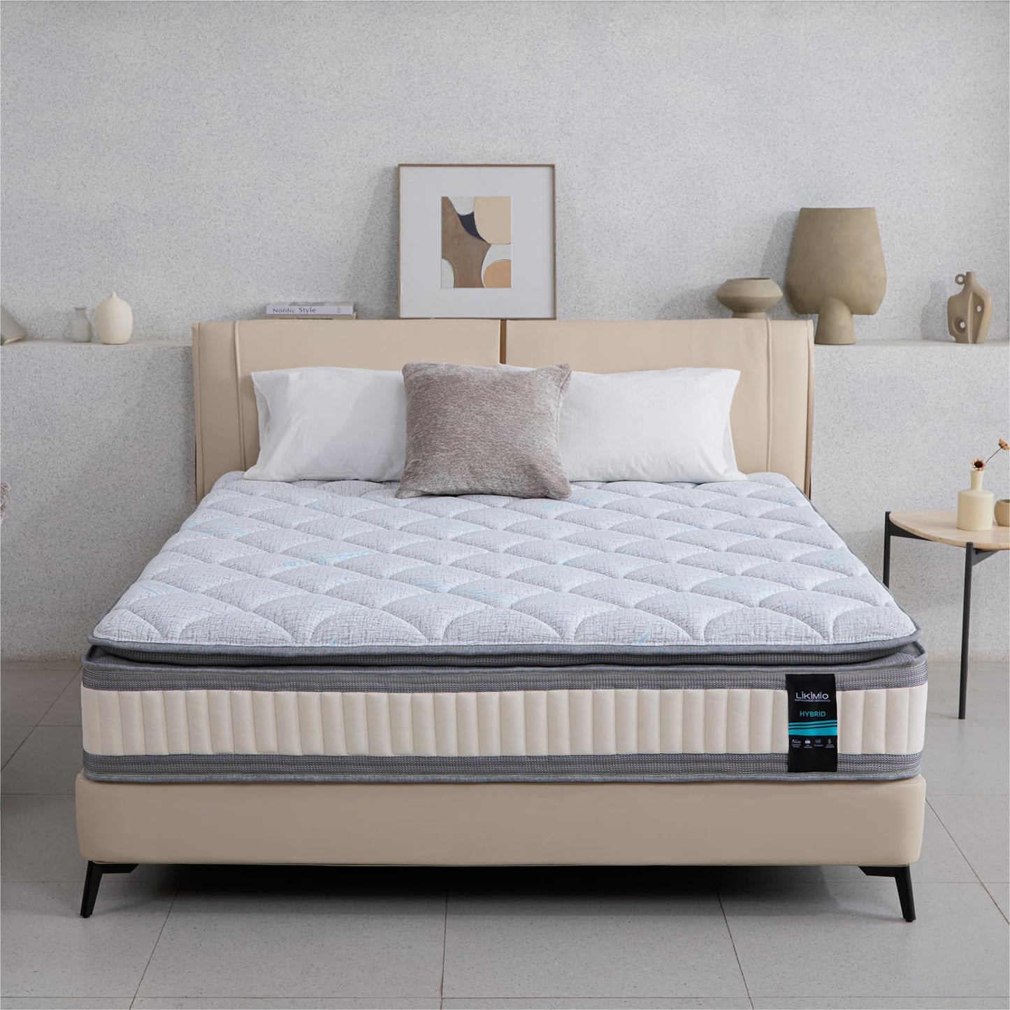 LIKIMIO Queen Mattress, 10 Inch Gel Memory Foam Mattress Zoned Pressure Relief with Medium Firm, Bed in a Box Individual Pocket Springs for Motion Isolation, SG Made, CertiPUR-US Certified