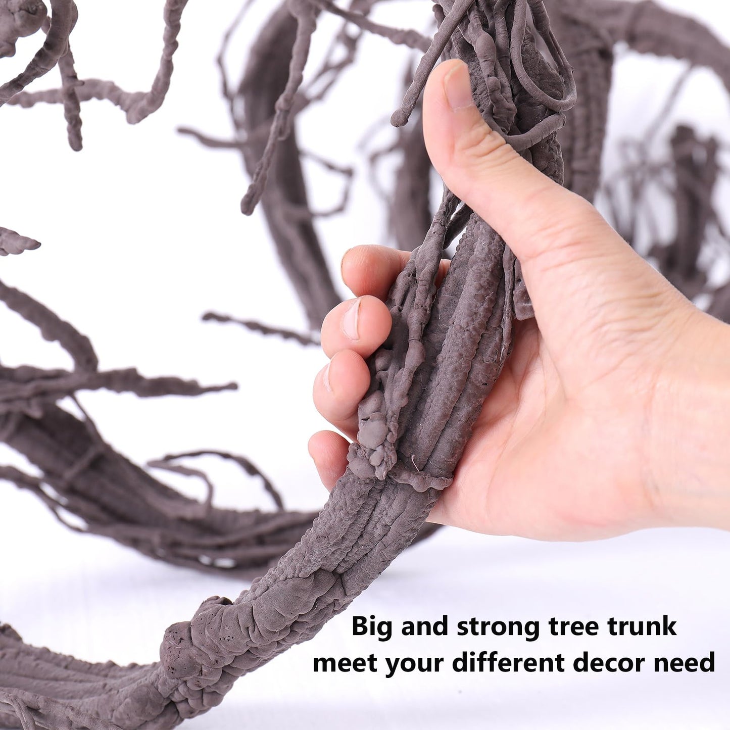 CONGZHANHH 118" Flexible Large Artificial Fake Reptile Plants Tree Branches Twigs Cherry Blossom Liana Wall Hanging Wreath Trunk Stick Vines Garland Wedding Garden X'Mas Halloween Jungle Decoration
