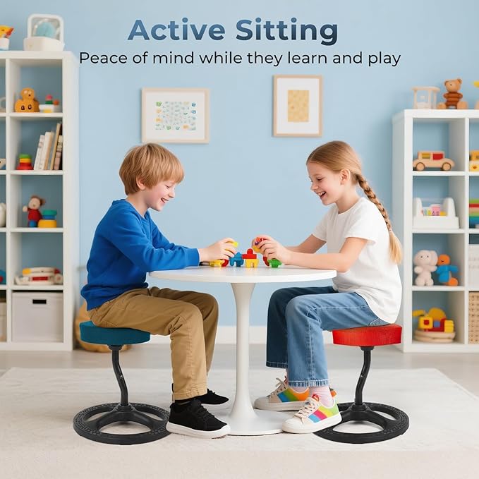 Upaloop ADHD Chair for Kids, Yoga Chairs for Adults, Wobble Stool Active Flexible Seating Desk Chair with Non-Slip Base and Washable Seat Cover for Stability, Balance, Yoga, Office, School, Classroom
