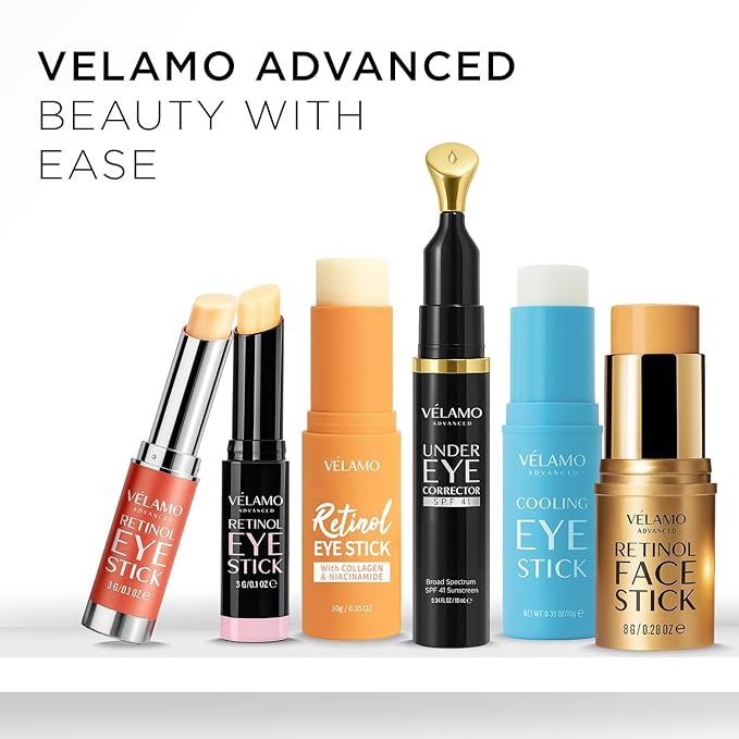 VELAMO ADVANCED Luminous Eye Corrector SPF 41: Under Eye Color Corrector for Dark Circles, Fine Lines & Puffiness - Hydrating Anti Aging Eye Cream with Ceramides Complex - Medium, 0.34 FL OZ/10mL 2Pcs