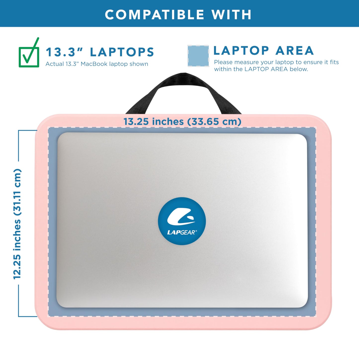 LAPGEAR Compact Lap Desk - Fits up to 15 Inch Laptops - Rose Quartz - Style No. 43104