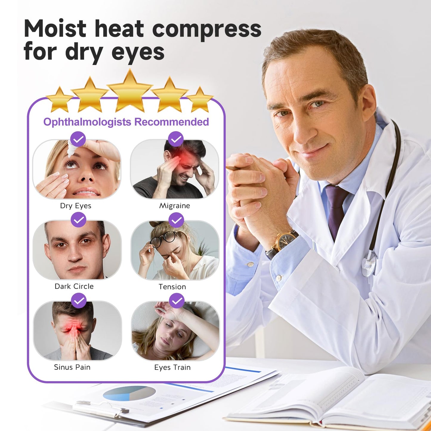 Umisleep Lavender Eye Mask, 0.45 lb Aromatherapy Weighted Eye Mask for Dry Eyes, Sleep Mask for Men Women, Hot Therapy Eye Cover for Compression Pain Relief, Eye Pillow for Puffy Eyes, Sinus Pain-Pink