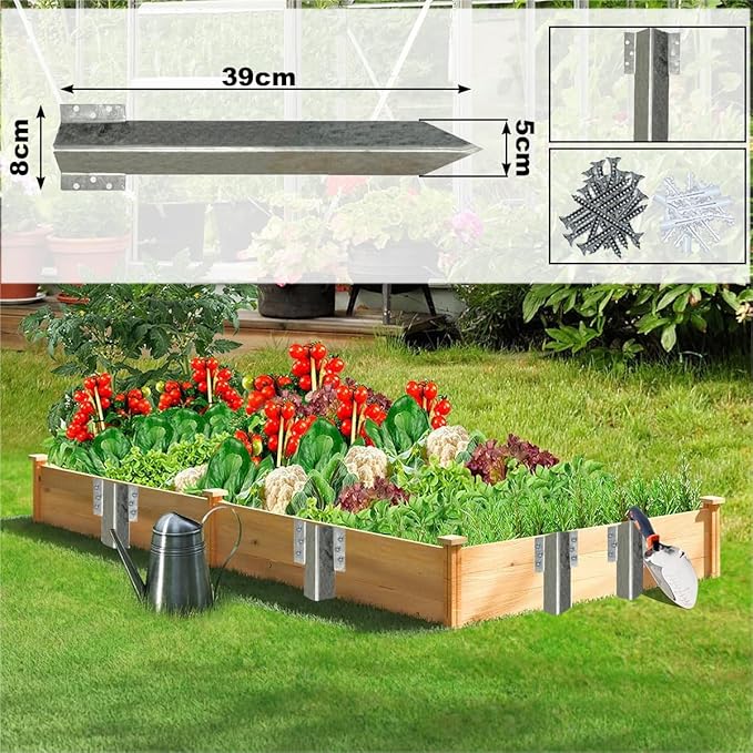 10pcs Sleeper Stakes,Metal Stake Heavy Duty,Fence Post Repair Stakes Anchors Ground Spikes, Metal Stake for Ground,Raised Garden Bed,Wooden Garden Edging Border,Driveway,Path Edging