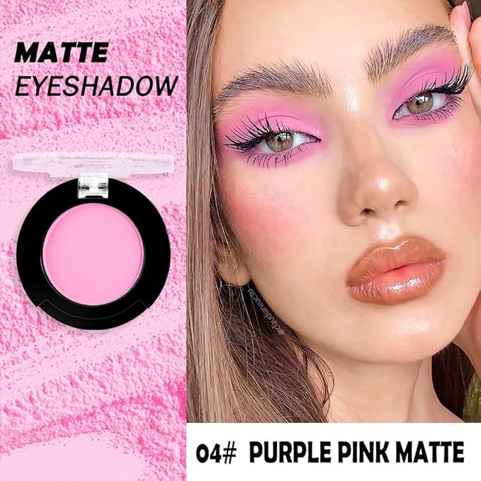 Monochrome Pressed Matte Eyeshadow Palette, Matte Pink Pressed Eyeshadow Waterproof Neutral Powder For Old Women, Mini Eyeshadow, Sombras Para Ojos, Talc, Paraben & Cruelty Free