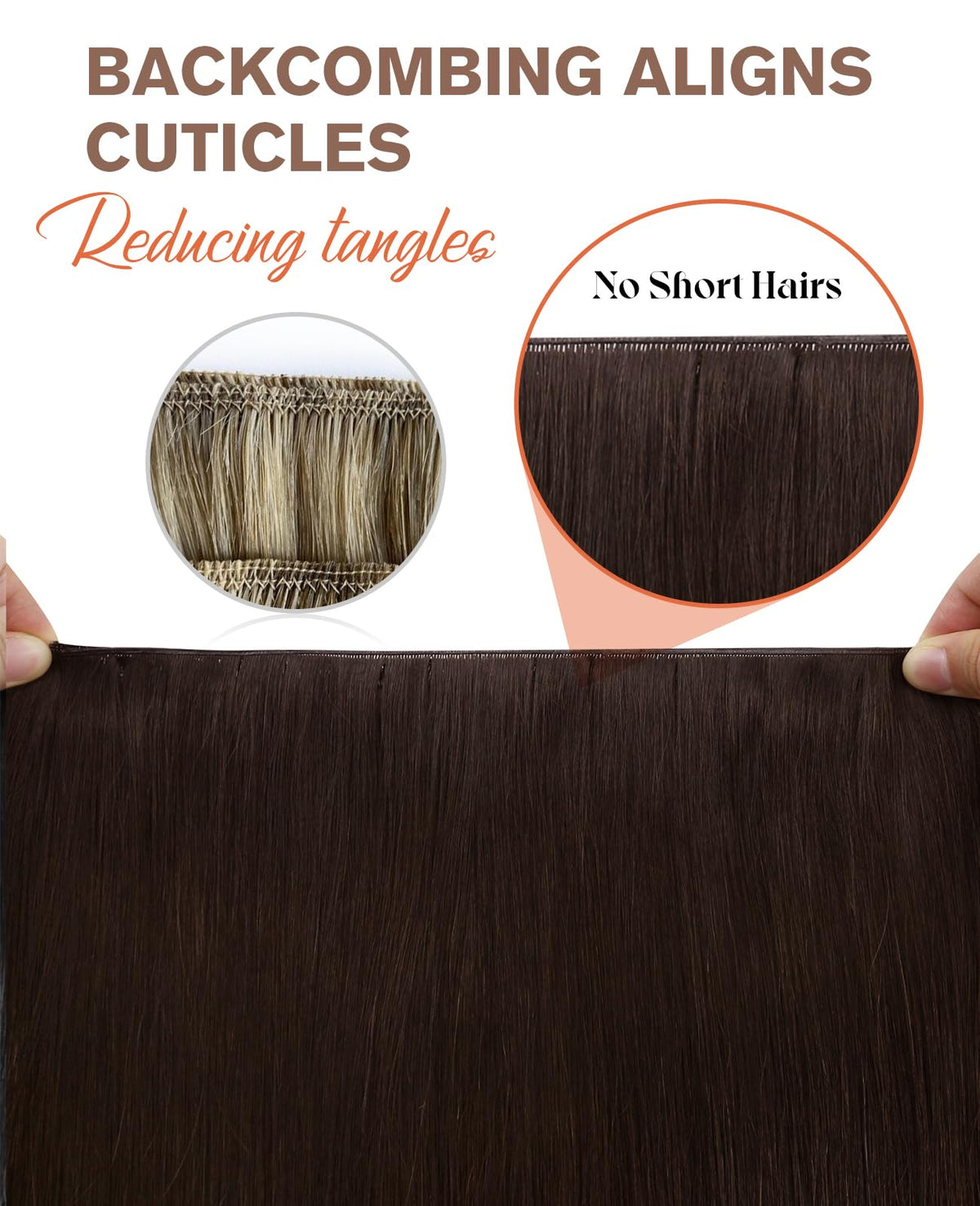 Sunny Hair Genius Weft Hair Extensions Human Hair Sew In Hair Extensions Real Human Hair Brown Invisible Weft Extensions Human H
