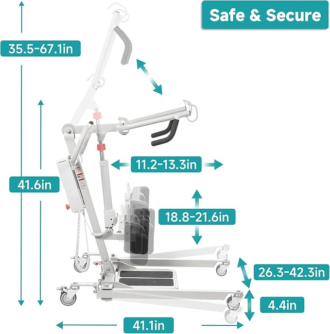 ELENKER Electric Patient Lift, Stand Up Patient Lift -Sit to Stand, Safely Sit, Stand or Transfer with Ease