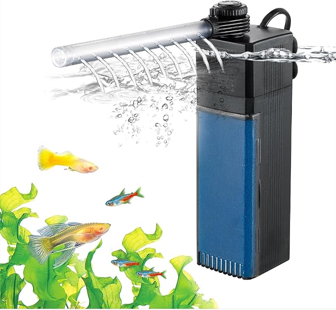 Weipro Internal Fish Tank Filter, 4W Adjustable Water Flow Submersible Aquarium Filter Pump for 10~20 Gallon Freshwater or...