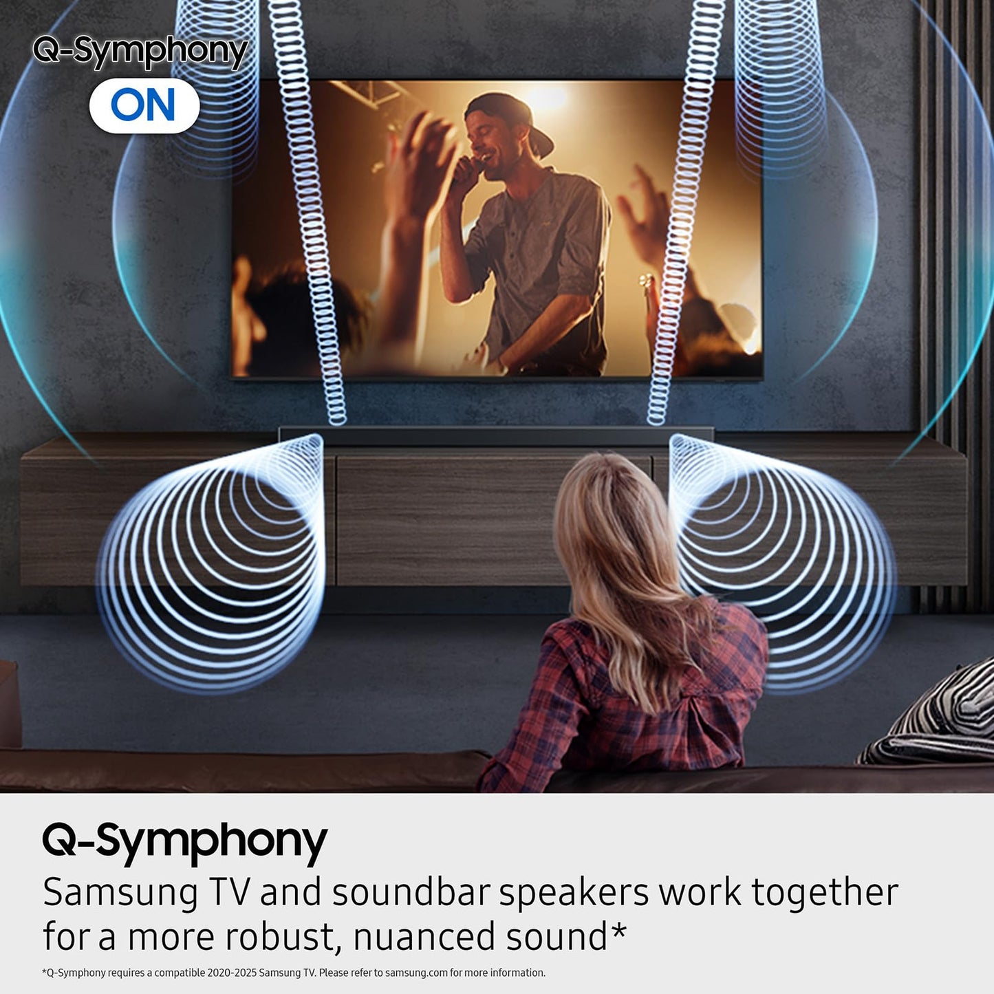 Samsung Q-Series Soundbar HW-Q600F 3.1.2ch with Wireless Subwoofer, Dolby Atmos/DTS Virtual:X, Q-Symphony, SpaceFit Sound Pro, Adaptive Sound, Game Mode Pro, Bluetooth, (2025 Model)