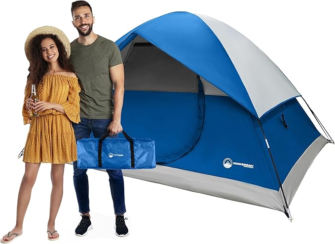 4 Person Camping Tent with Rainfly and Carrying Bag - Easy Pop Up Family Tents for Camping Essentials, Beach, Hiking, Back...