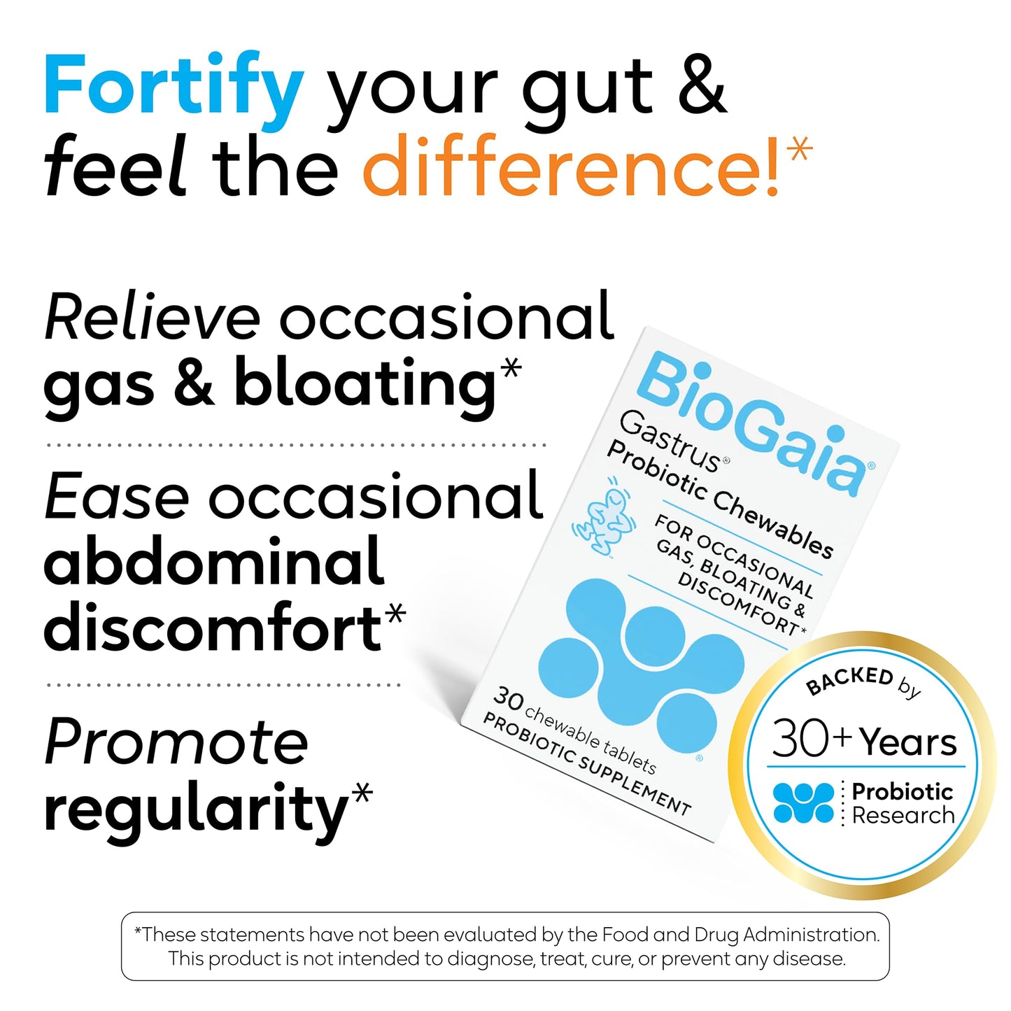 BioGaia Gastrus Gut Health Probiotic | Eases Abdominal Discomfort, Gas & Bloating | Promotes Regularity & a Healthy Gut | Contributes to a Balanced Microbiome | Backed by 30 Years of Research | 2-Pack