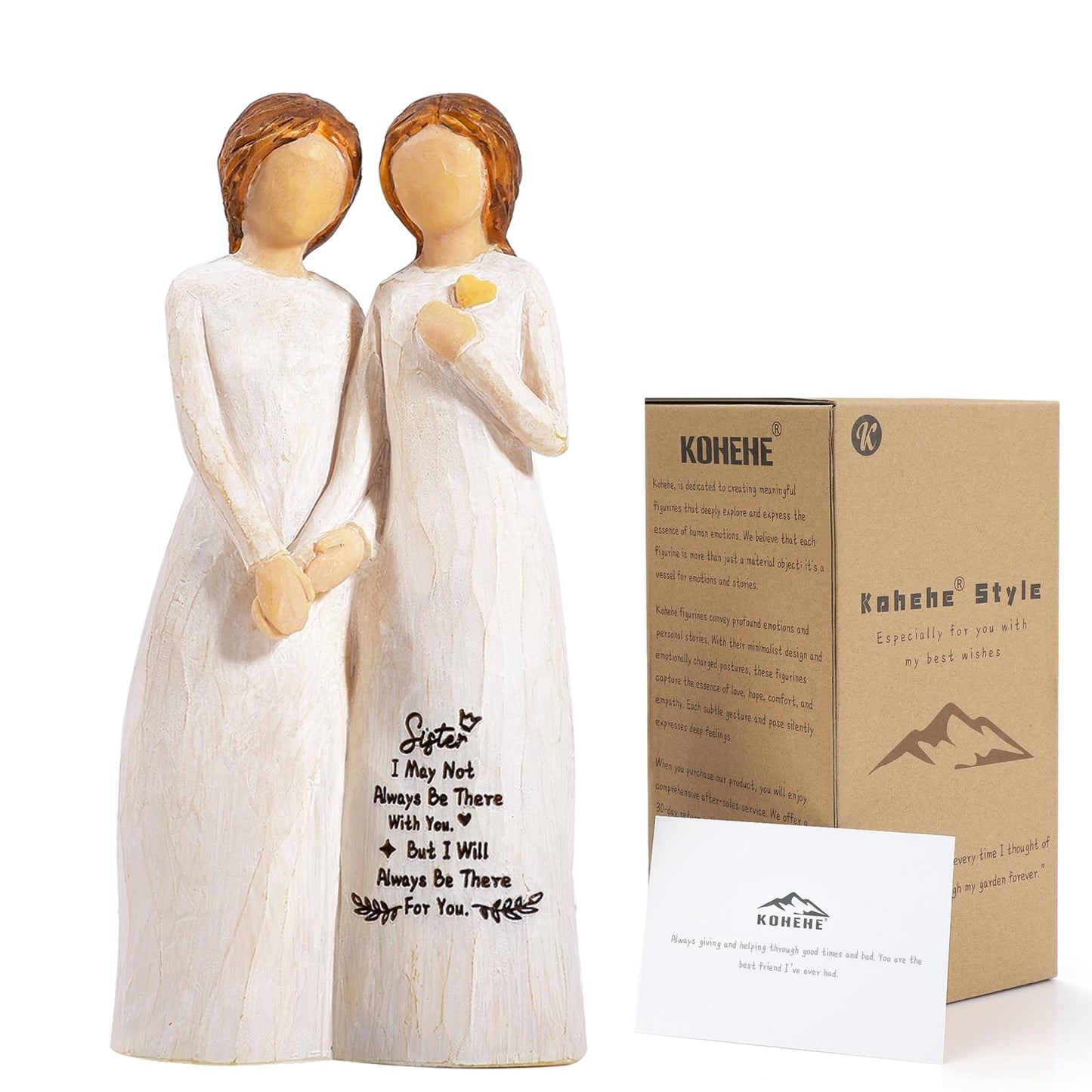 Kohehe Sister Gifts for Women,4.90” Sister Gifts Figurine for Best Friend,Sister Birthday Gifts,Sisters Gifts from Sister,Women Gifts for Sister and Best Friend on Birthday and Sisters' Day