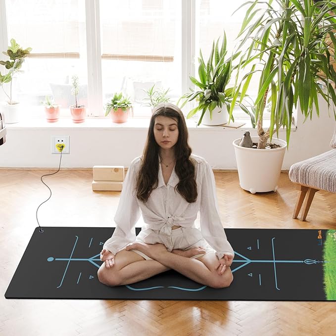 LekDrok Grounding Yoga Mat, 72x24inch, Earthing Sleep Pad for Physical Therapy, Exercise & Workout Non Slip Mat, Reduce Anxiety and Improve Sleep