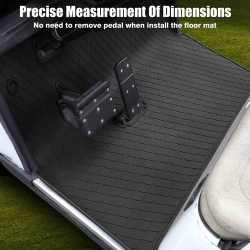EZGO TXT Golf Cart Full Coverage Floor Liner Mat, fits EZGO TXT (1994+), Valor(1994+), Express S4(2012-2020), Cushman Workhorse, EX1(2020),Durable Anti-Slip Rubber, Black Trim/Red Trim