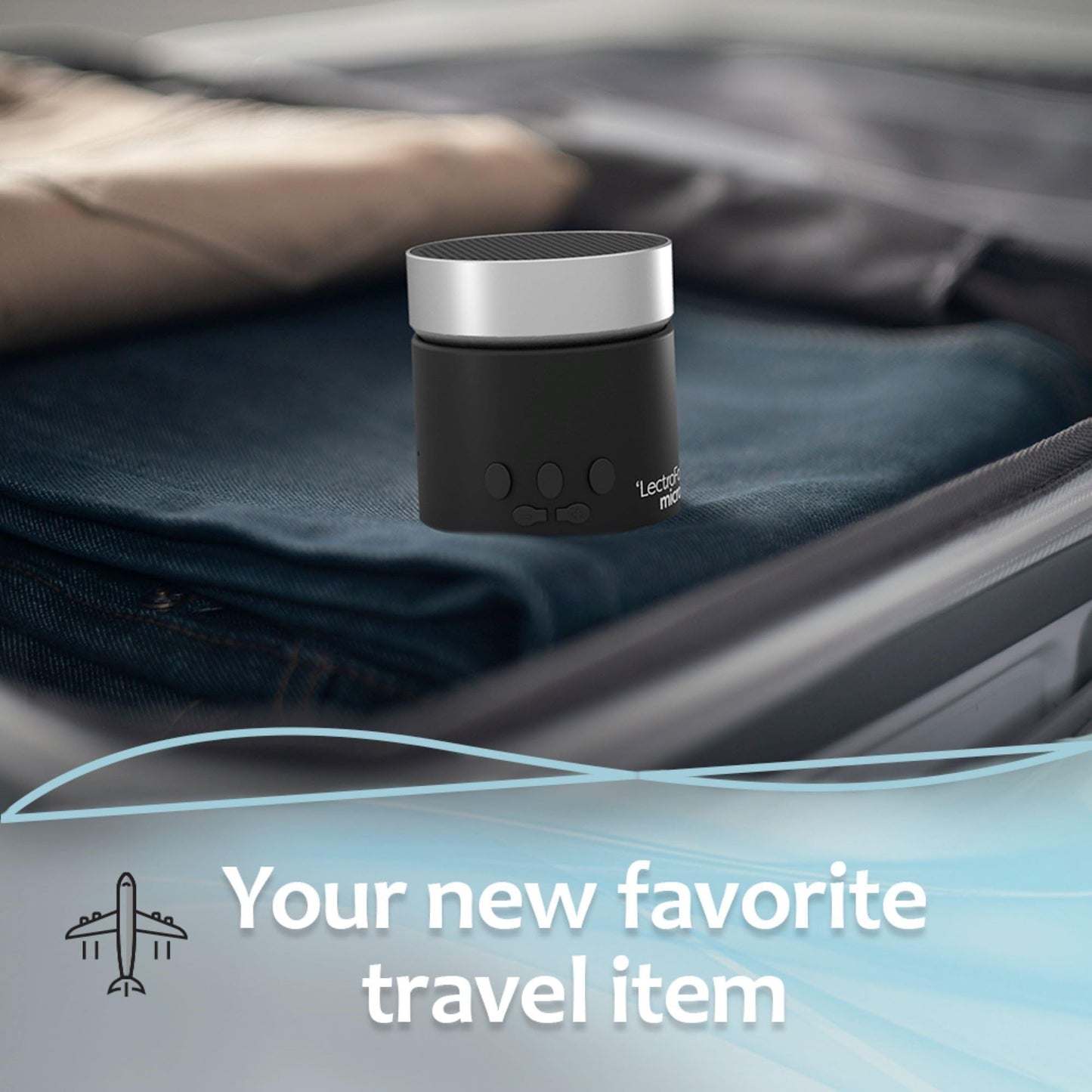 Adaptive Sound Technologies LectroFan Micro 2 - Portable Bluetooth Speaker & White Noise Machine - Compact Sound Machine for Travel - 11 Non-Looping Sounds for Sleep Support - Black