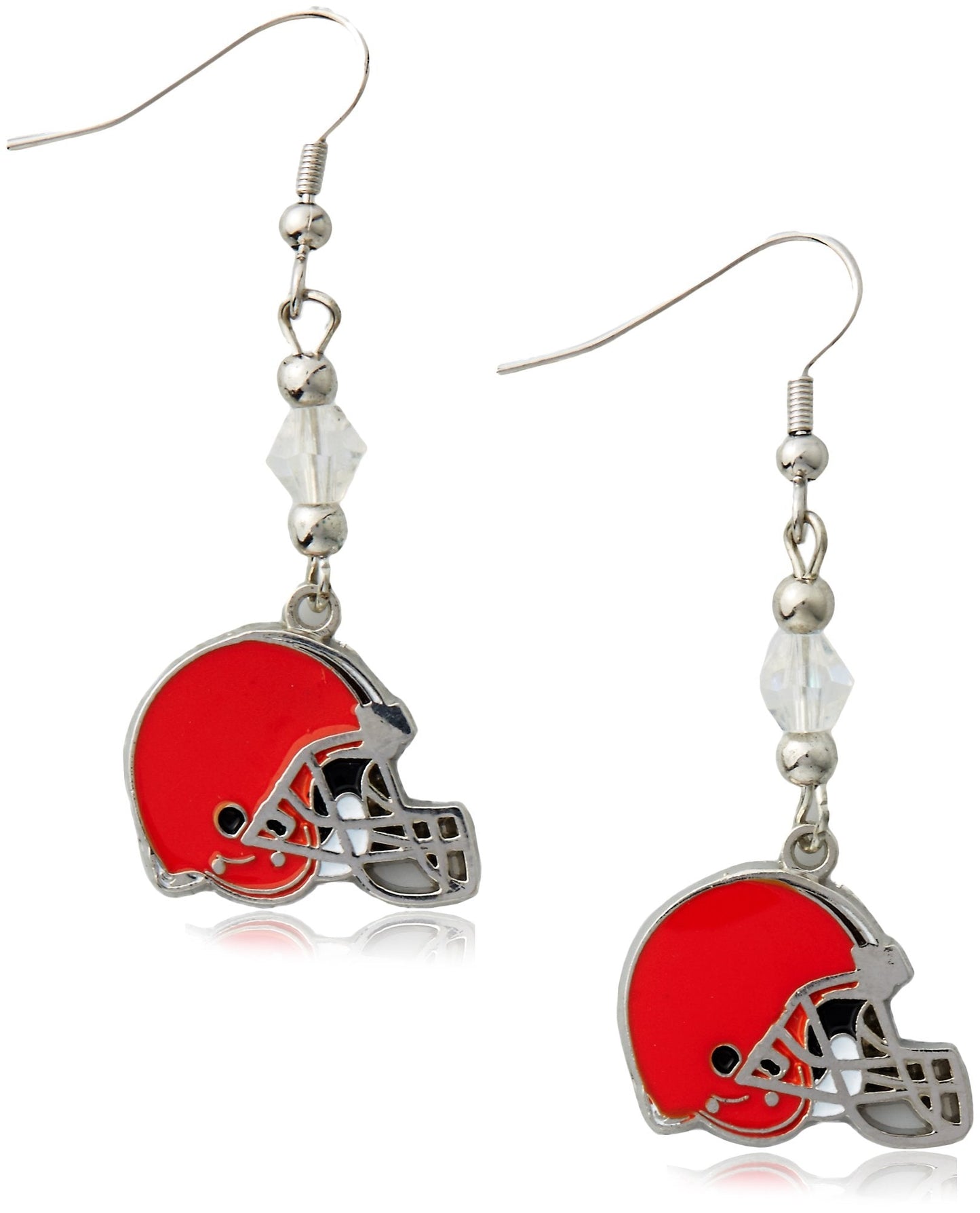 NFL Siskiyou Sports Womens Cleveland Browns Crystal Dangle Earrings One Size Team Color,white